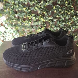 Skechers Bobs Sport B Flex Cool Edge Sneaker Men Sz 10 Wide Fit Solid Black